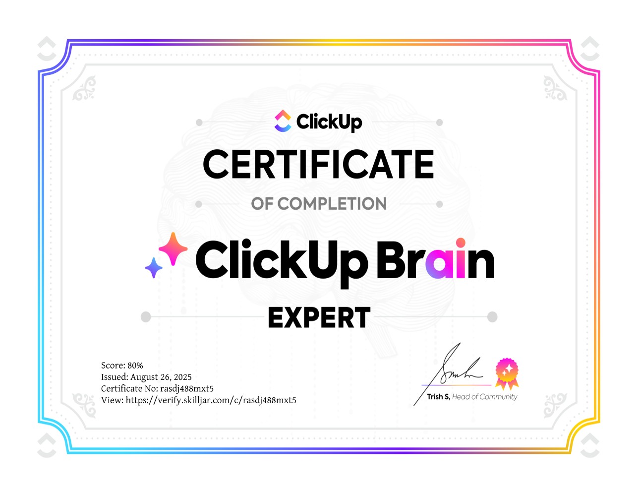 ClickUp Brain Expert (August 2025)