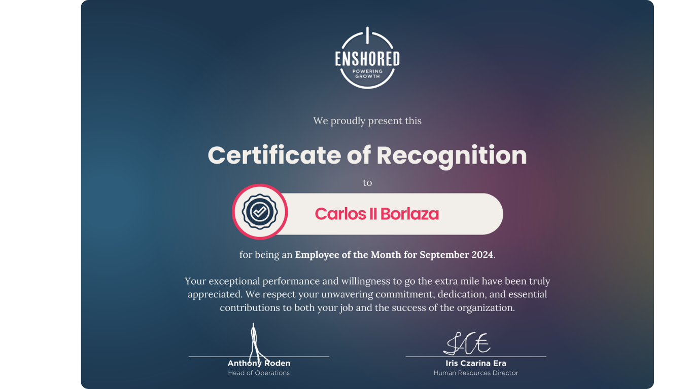 Employee of the Month (September 2024)